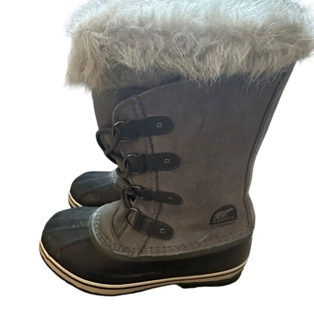 Sorel | Joan of Arctic Winter Waterproof Suede Fur Cuff Boots in Quarry | 6